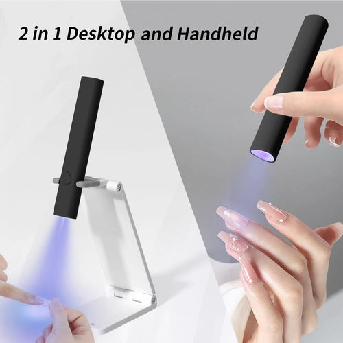 UV Light For Gel Nails, Mini U V LED Nail Lamp Handheld With Stand,